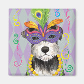 Aimant Mardi Gras Mini Schnauzer (Devant)
