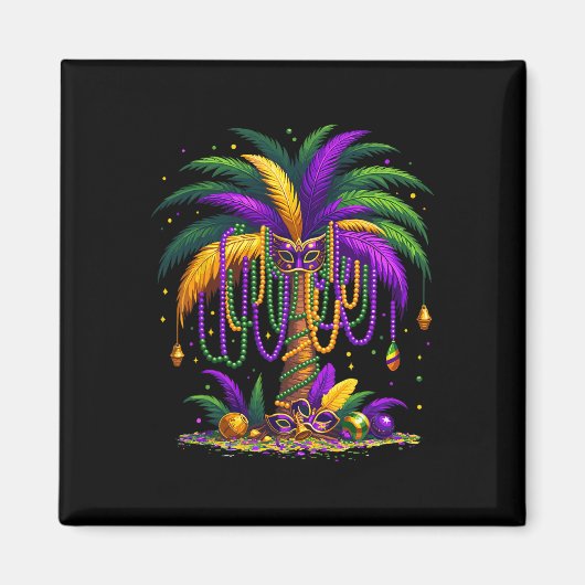 Aimant Mardi Gras Palm Tree Hawaiian Tropical Party Men W (Devant)