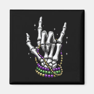 Aimant Mardi Gras Rocker Skeleton Mains Rock La Nouvelle 