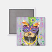 Aimant Mardi Gras Yorkie (Recto/Verso)