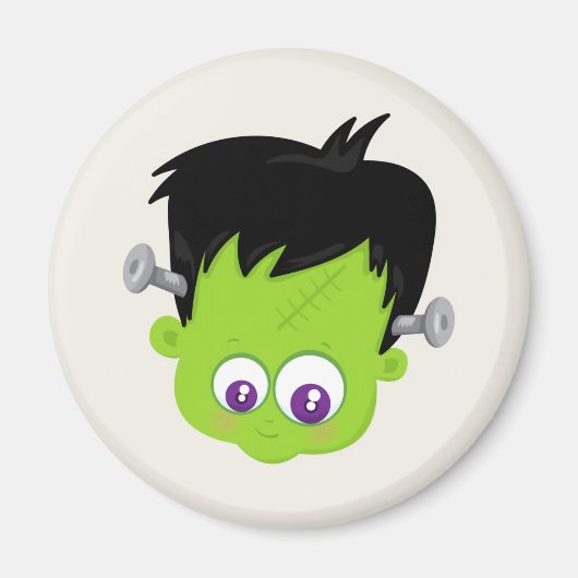 Aimant Mare Green Frankenstein Monster face Halloween (Devant)