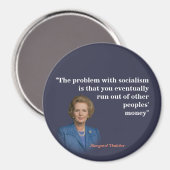 Aimant Margaret Thatcher Cite Sur Le Socialisme (Recto/Verso)