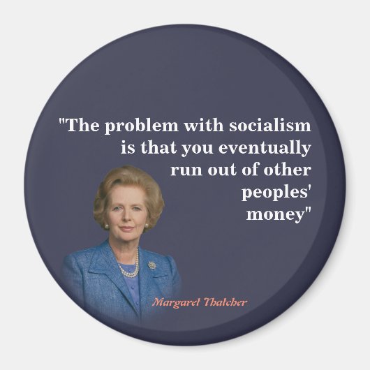 Aimant Margaret Thatcher Cite Sur Le Socialisme (Devant)