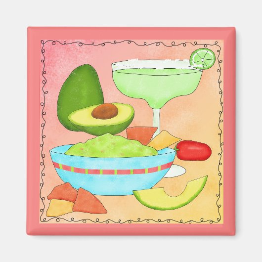 Aimant Margarita Guacamole Fun Celebrate (Devant)