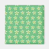 Aimant Marguerite Motif Jaune & Blanc sur Vert (Devant)