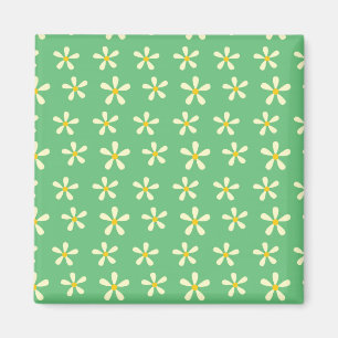 Aimant Marguerite Motif Jaune & Blanc sur Vert