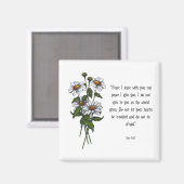 Aimant Marguerites avec versets bibliques : la paix de Di (Recto/Verso)