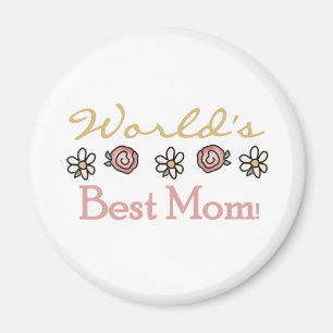 Aimant Marguerites et maman du monde de roses meilleure