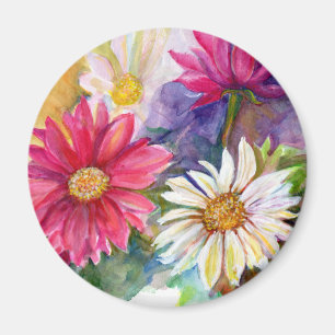 Aimant Marguerites multicolores de Gerbera