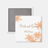 Aimant Marguerites orange sur Mariage blanc (Recto/Verso)