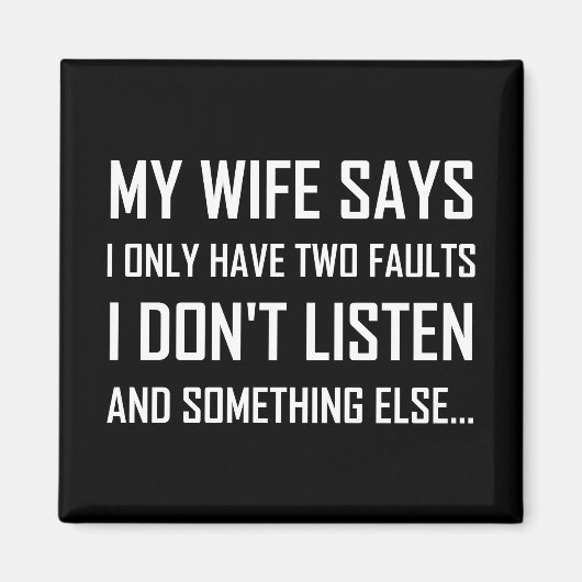 Aimant Mari Femme Deux Fautes Ne Pas Écouter Drôle (Devant)