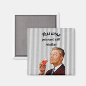 Aimant Mari Retro Drôle Citation Vin (Recto/Verso)