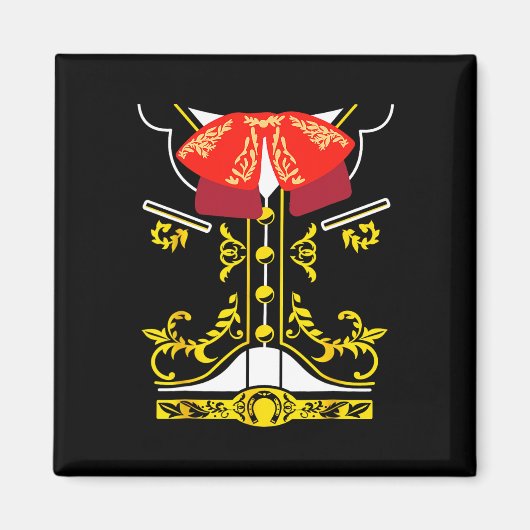 Aimant Mariachi Tee Charro Cinco De Mayo Hallowee (Devant)