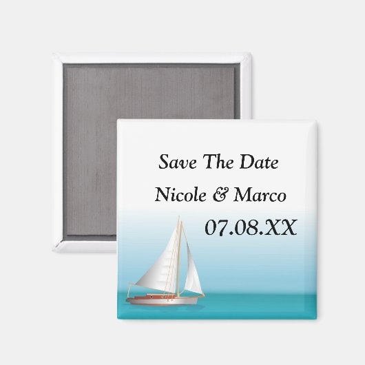 Aimant Mariage À Thème Océan Enregistrer La Date (Recto/Verso)