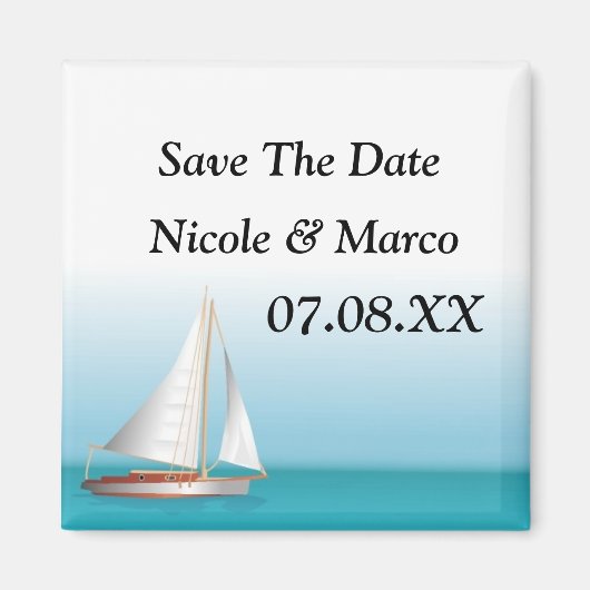 Aimant Mariage À Thème Océan Enregistrer La Date (Devant)