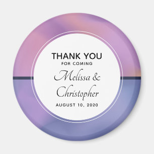 Aimant Mariage Abstrait moderne violet et rose