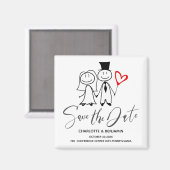 Aimant Mariage amusant Enregistrer la date (Recto/Verso)