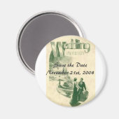 Aimant Mariage Art déco, Save the... (Recto/Verso)