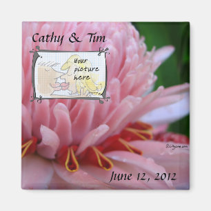 Aimant Mariage au gingembre rose Sauvez la date Photo Mag