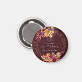 Aimant Mariage Automnal Bourguignon et Sombre à l'aquarel (Recto/Verso)