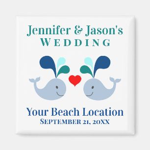 Aimant Mariage Baleine Mignonne Destination Tropicale de 