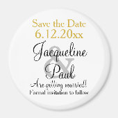 Aimant Mariage Blanc Save the Date (Devant)