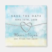 Aimant Mariage Bleu Simple Enregistrer La Date Magne Invi (Devant)