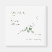 Aimant Mariage Botanique Blanc Enregistrer notre Date Gol (Devant)