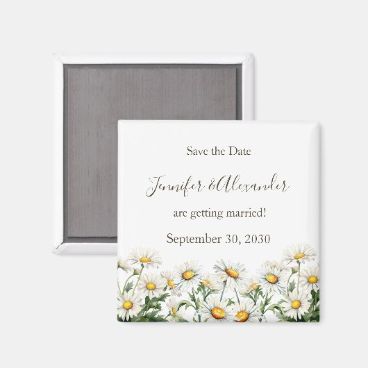 Aimant Mariage campagnard décontracté Daisy Enregistrer l (Recto/Verso)