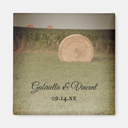 Aimant Mariage campagnard Farm Hay Bales (Devant)