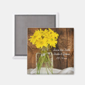 Aimant Mariage campagnard Mason Jar Daisies Enregistrer l (Recto/Verso)