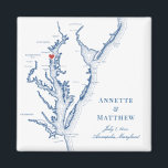 Aimant Mariage Carte de la baie de Chesapeake Annapolis M<br><div class="desc">Commande rapide et facile ! Ces magnets de carte Annapolis Maryland font de grandes faveurs de mariage Maryland à inclure dans vos sacs d'accueil de mariage de destination Annapolis. Déplacez le coeur en cliquant sur "Editer à l'aide de l'outil de conception" sous "Personnaliser". Doté d'une carte de la baie de...</div>
