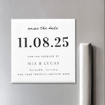 Aimant Mariage Chic Minimal Date Non Photo Enregistrer La<br><div class="desc">Personnalisez ce mariage design chic minimaliste enregistrez l'aimant de date avec tous vos détails.</div>