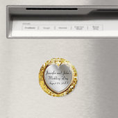 Aimant Mariage Coeur Argent Et Séquines Or (In Situ (Lave-vaisselle))