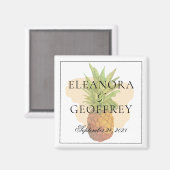 Aimant Mariage côtier d'ananas tropical d'été Date (Recto/Verso)