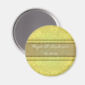 Aimant Mariage damassé Olive & Gold (Recto/Verso)