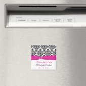 Aimant Mariage damassé rose, blanc et noir Favoriser l'ai (In Situ (Lave-vaisselle))