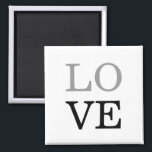 Aimant Mariage d'amour de script noir gris<br><div class="desc">Vous pouvez facilement changer les polices et les couleurs. Vous pouvez également ajouter votre logo et l'image arrière - plan comme vous le souhaitez.</div>