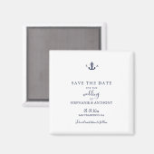 Aimant Mariage d'Ancre bleu marine Monogram (Recto/Verso)