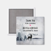 Aimant Mariage d'aquarelle gris-rustique (Recto/Verso)
