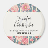 Aimant Mariage d'aquarelle rose sur les bandes (Devant)