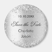 Aimant Mariage d'argent Enregistrer la date (Devant)