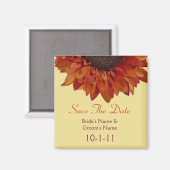 Aimant Mariage de automne Enregistrer La Date - Tournesol (Recto/Verso)