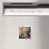 Aimant Mariage de cadre doré rose fleuri de bienvenue (In Situ (Lave-vaisselle))