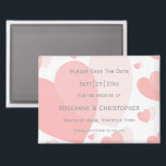 Aimant Mariage de conception Coeurs de couleur rose<br><div class="desc">Mariage enregistrer la date magnet coeurs design. Customisez ce mariage de couleur rose enregistrer l'aimant de date avec vos détails mariages. Si vous avez besoin d'aide pour vous customiser,  contactez-nous via le lien de cette page. Coeurs de couleur rose design mariage personnalisé enregistrer la date aimant</div>