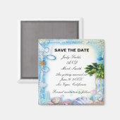 Aimant Mariage De Coquillages De Plage Tropical Enregistr (Recto/Verso)