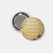Aimant Mariage de design floral clair et simple or (Recto/Verso)