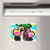 Aimant Mariage de flamants roses (In Situ (Lave-vaisselle))