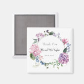 Aimant Mariage de fleurs d'hibiscus blanc merci (Recto/Verso)