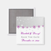 Aimant Mariage de flocon blanc gris argenté Enregistrer l (Recto/Verso)